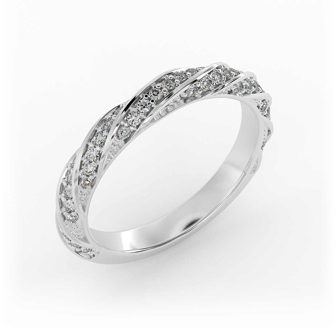 Rosa Spiral Pave Band
