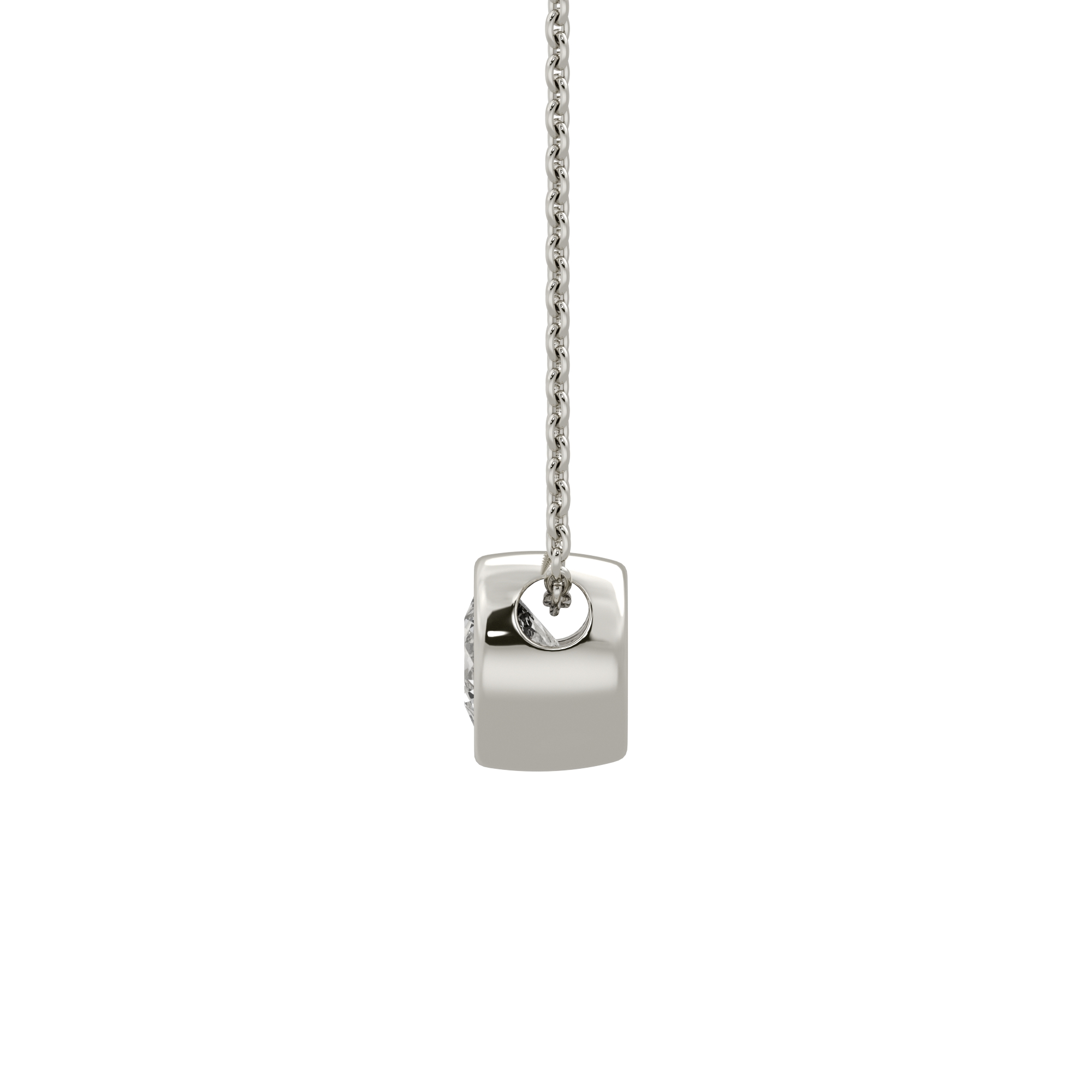 Bezel Solitaire Lab Diamond Necklace