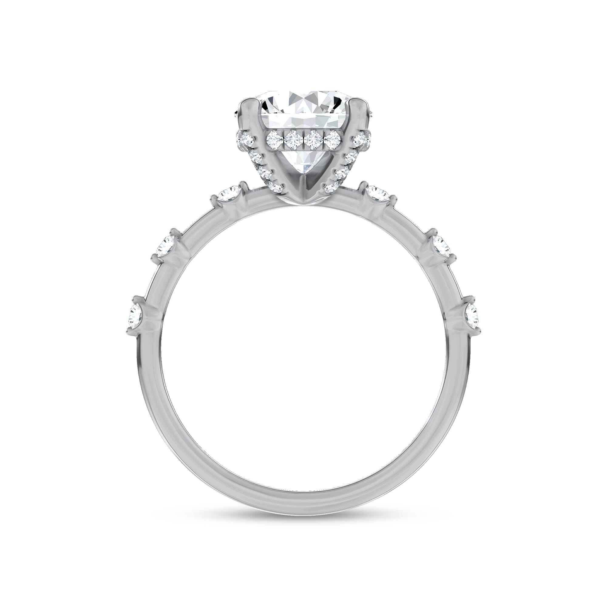 Starlight Diamond Prong Engagement Ring
