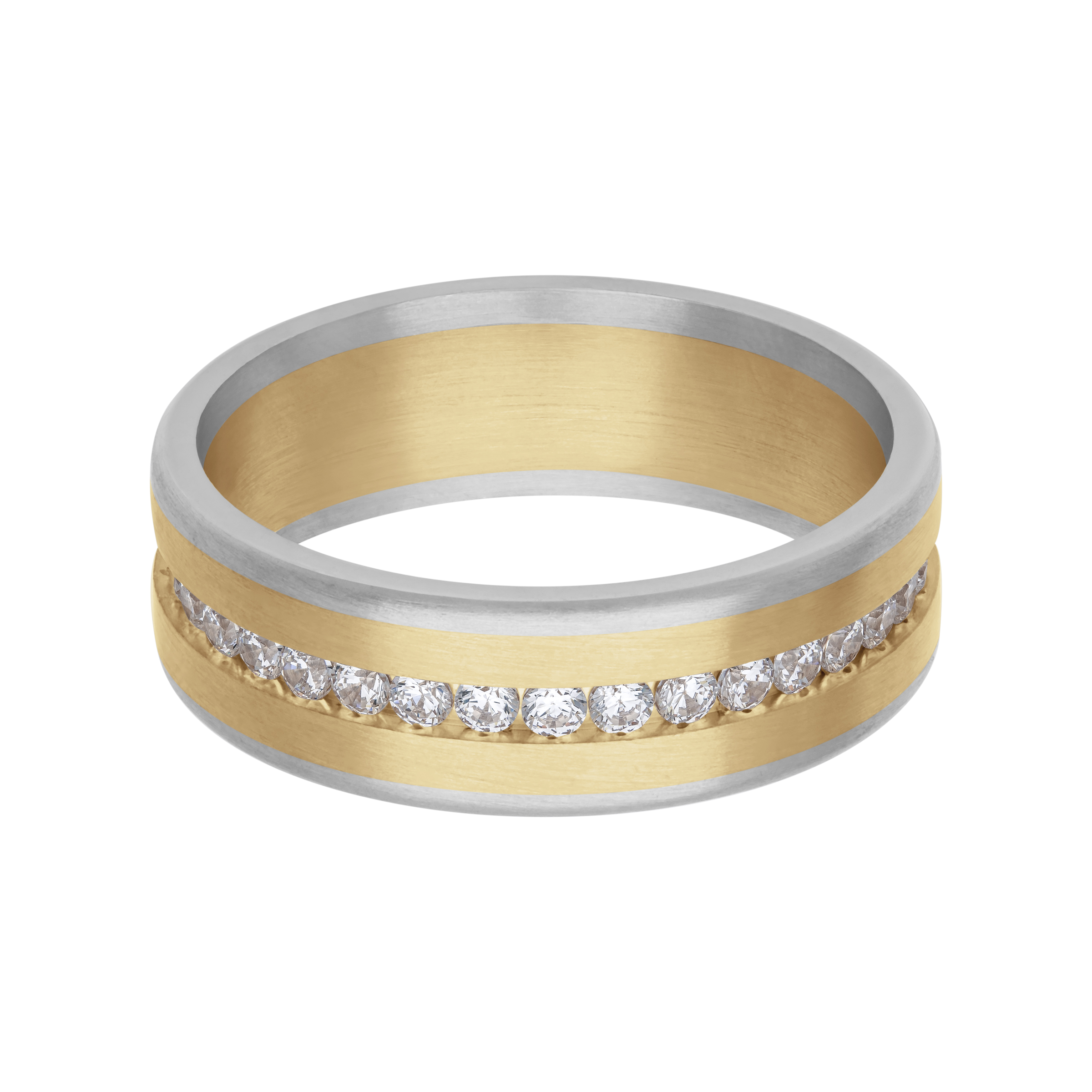Two-Tone Diamond Eternity Fusion Band (7mm)