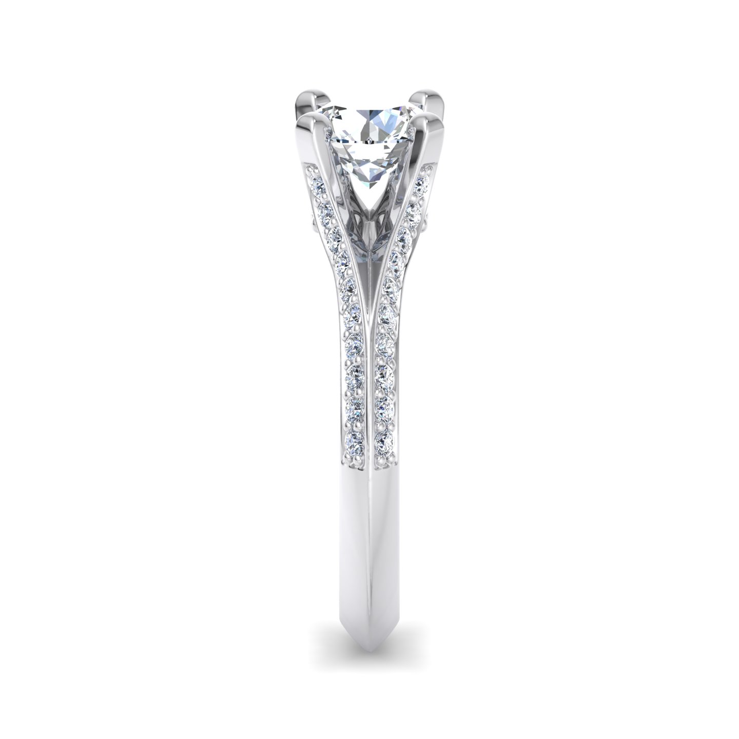 Gloria Knife-Edge Pave Engagement Ring