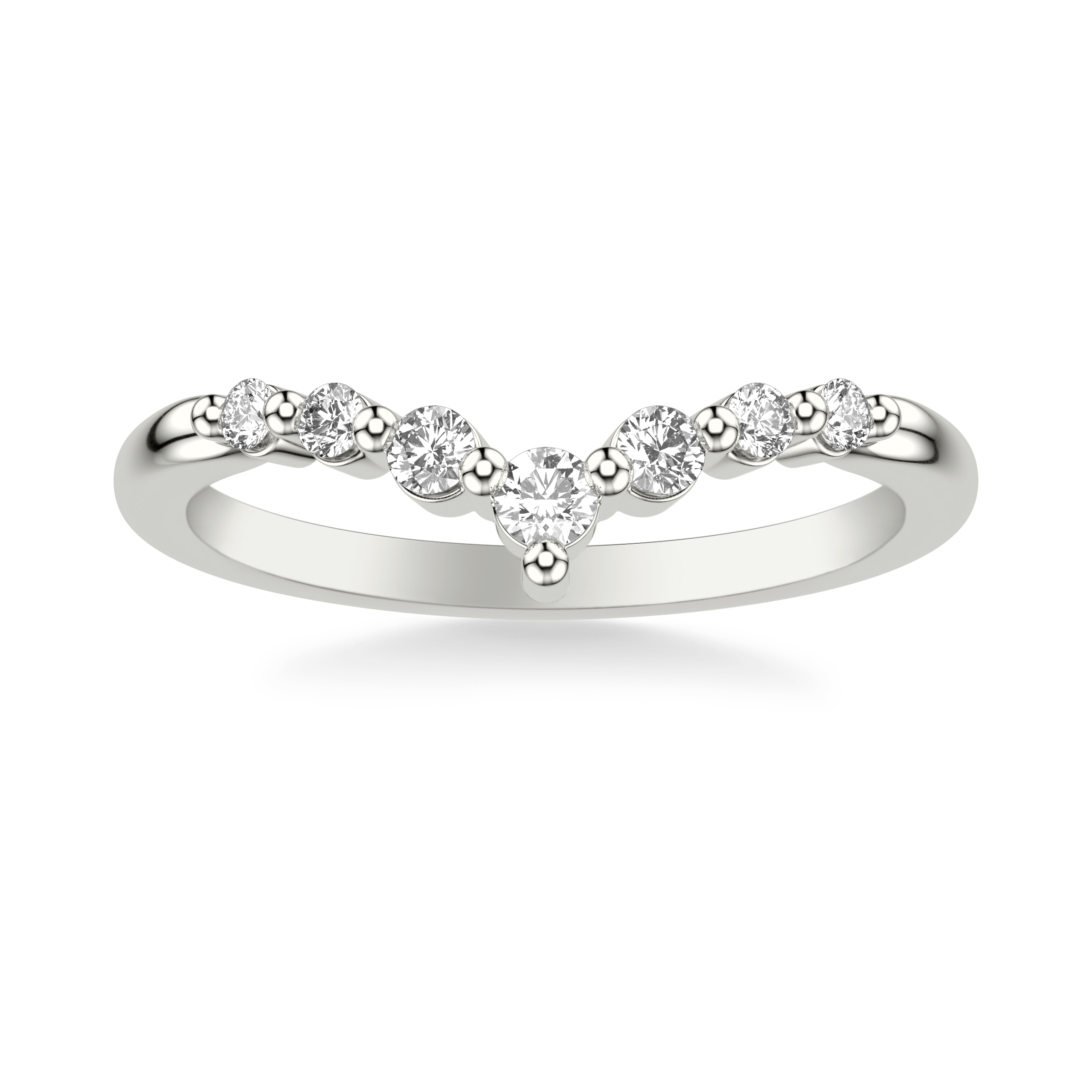 Chevron Shared Prong Diamond Band