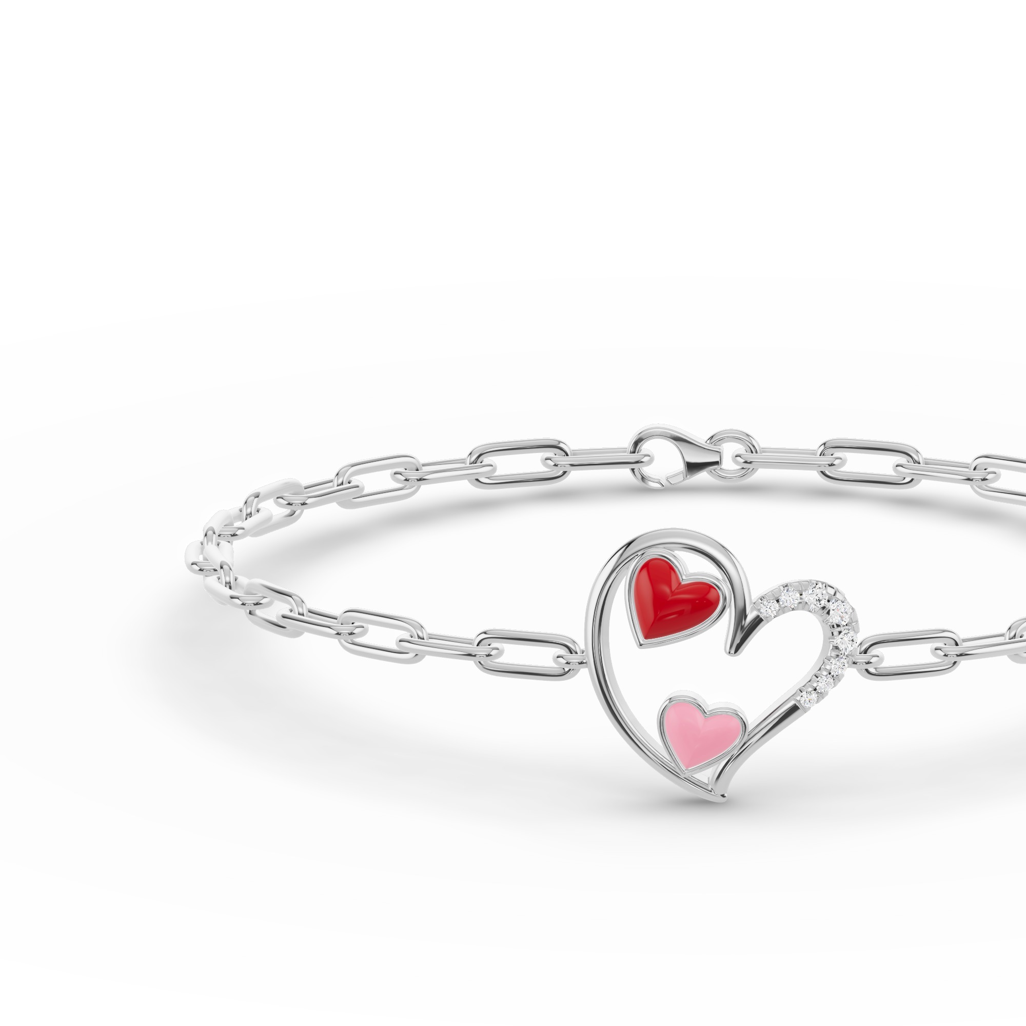 Duet Pavé Heart Bracelet