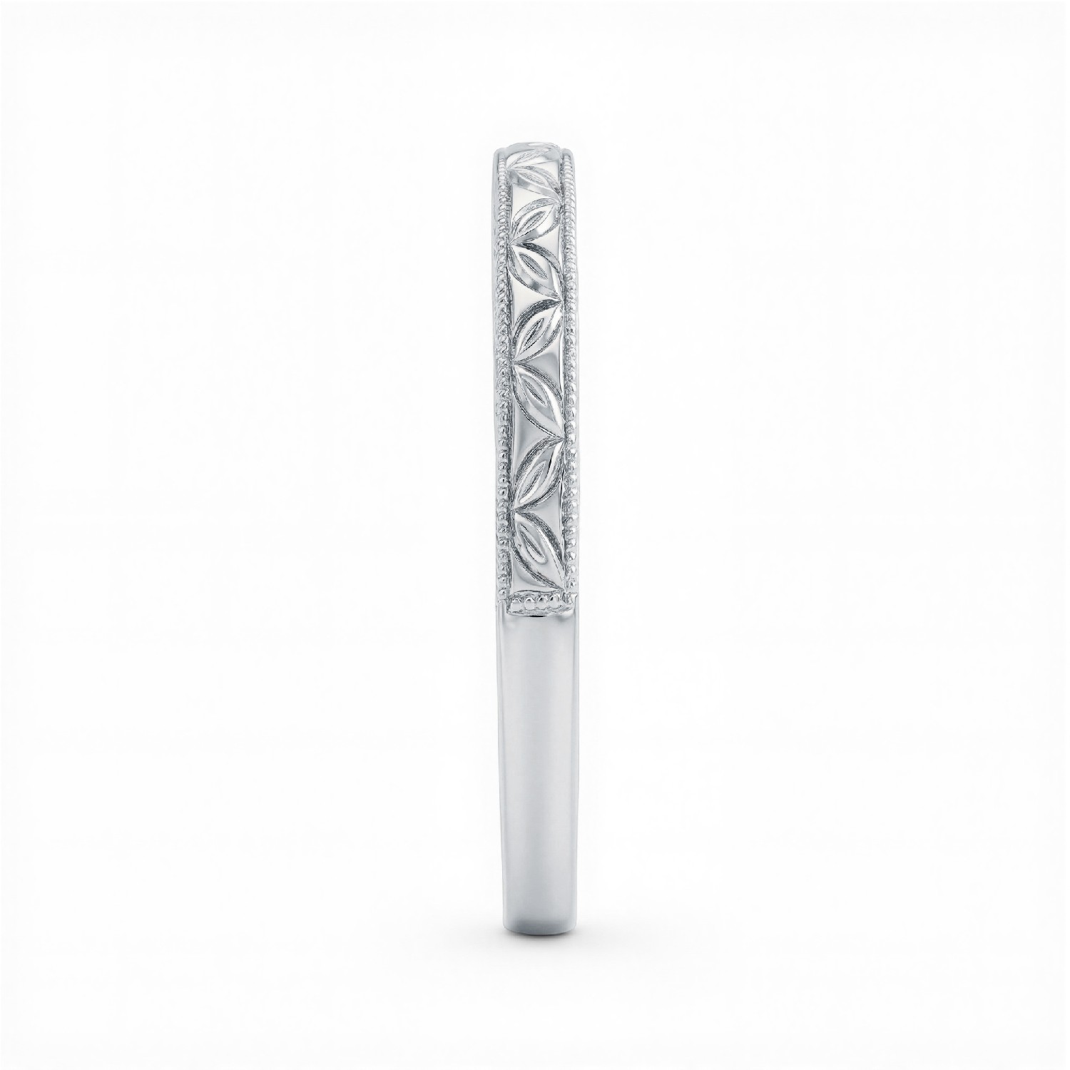Petal Engraved Milgrain Band