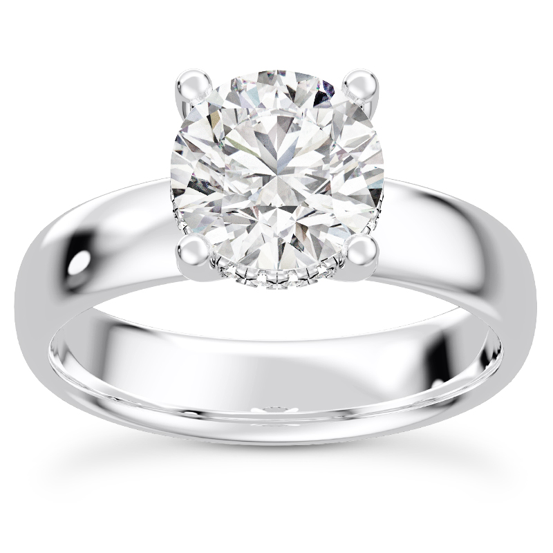 Monaco Wide Hidden Halo Solitaire (4MM)