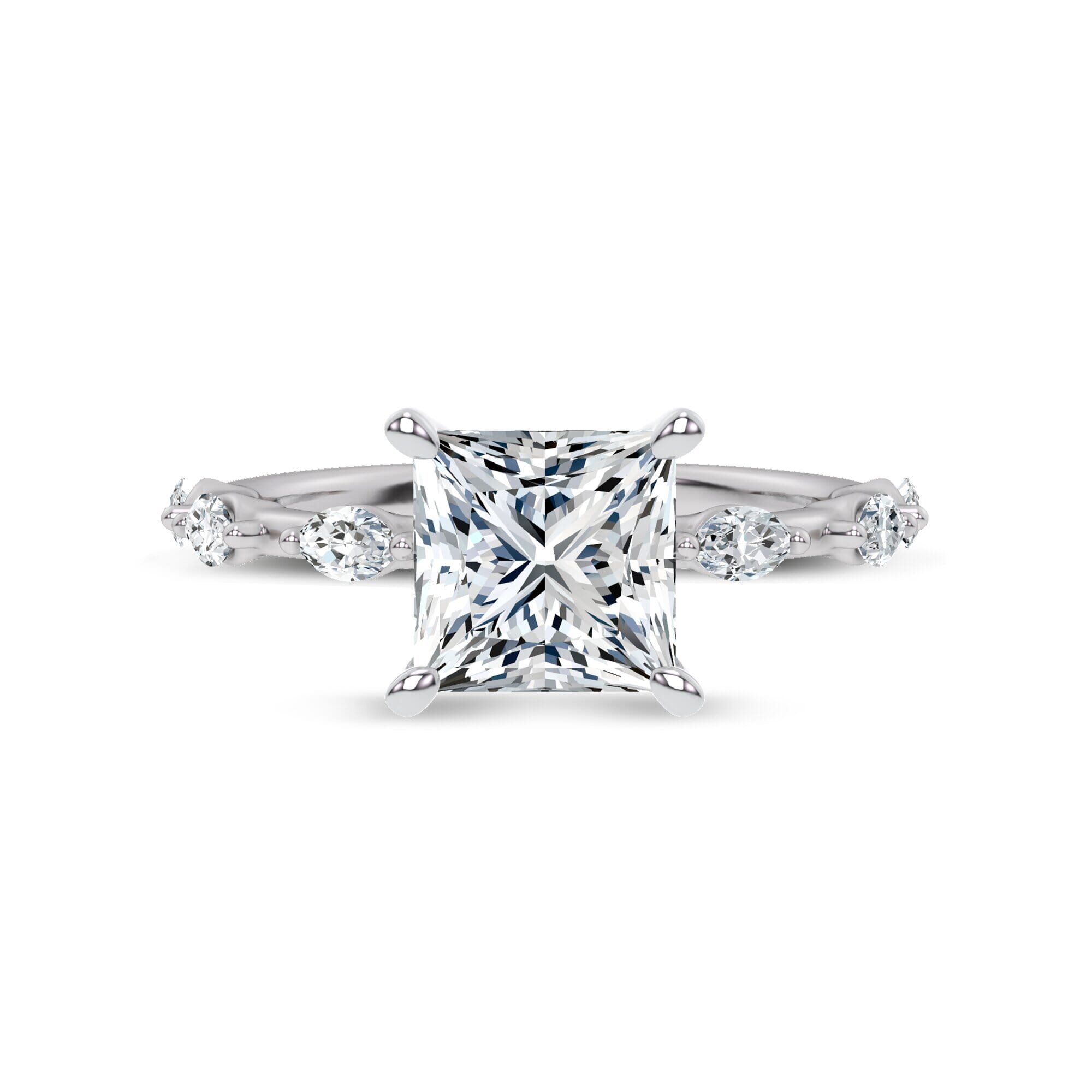 Starlight Spaced Marquise Diamond Engagement Ring