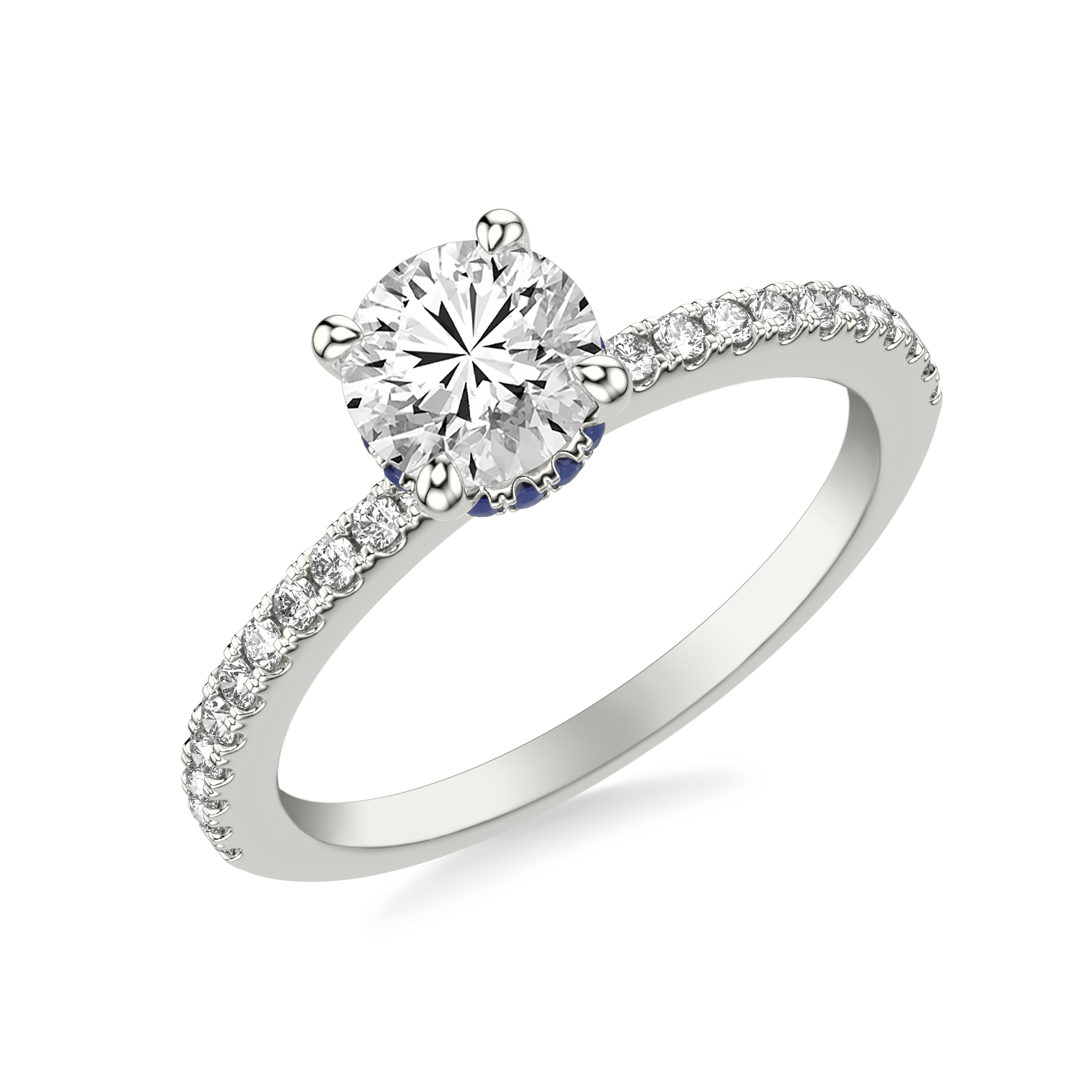 Sabrina Sapphire Hidden Halo Engagement Ring