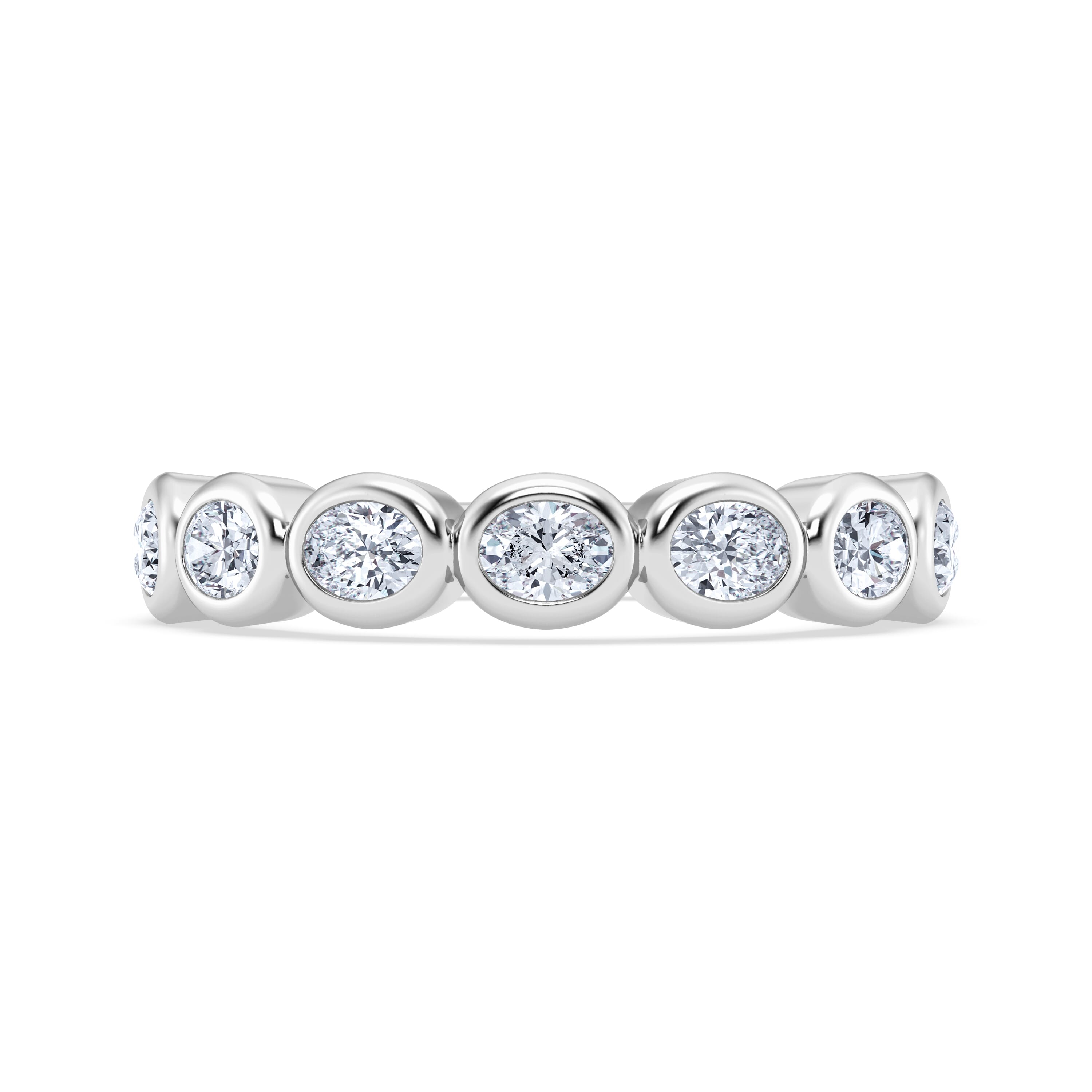 East-West Oval Diamond Bezel Band