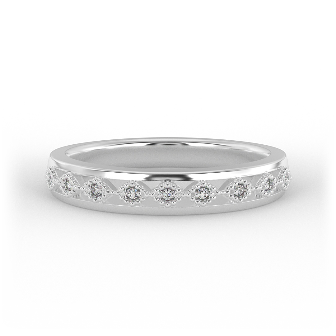 Meadow Pave And Milgrain Band