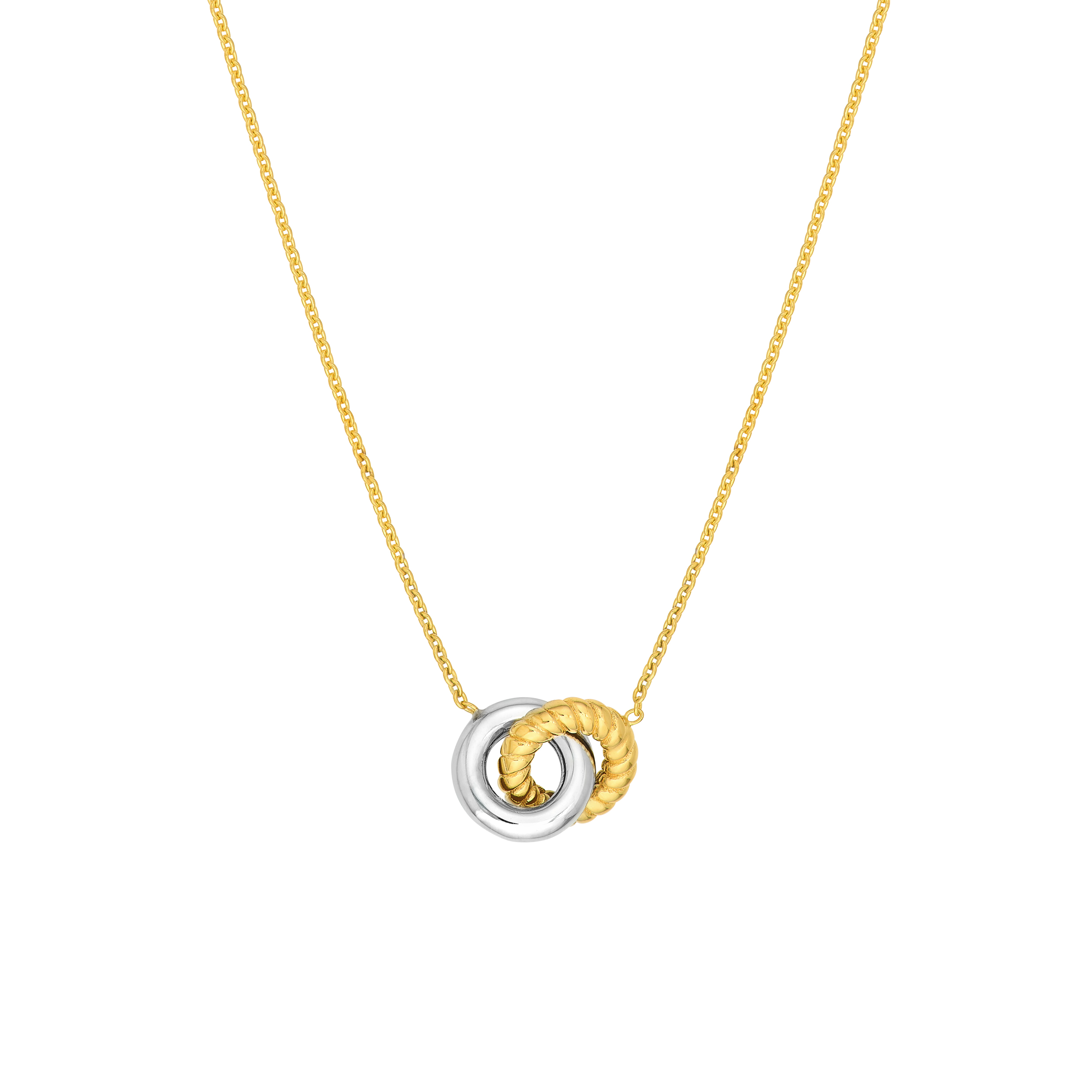 Interlocking Two-Tone Circle Necklace