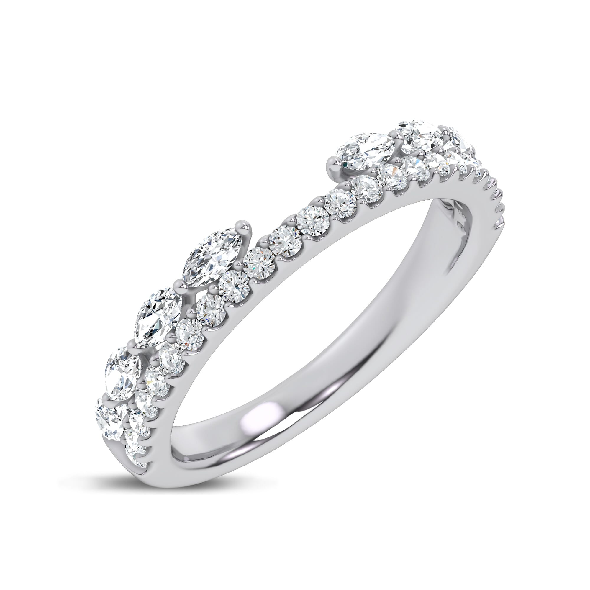 Ouvre Marquise Wrap Pave Band
