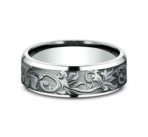 Voyager Finish Beveled Edge Comfort-Fit Band (7mm)